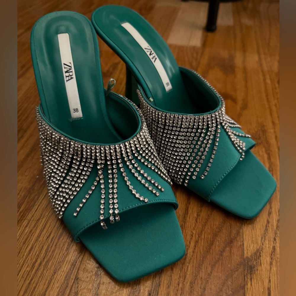 Embellished Fringe Heels